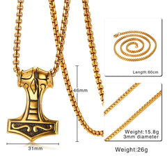 Thor  Hammer  Steel  Necklace for Men