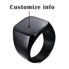 Personalised engraved  Biker Rings for Men