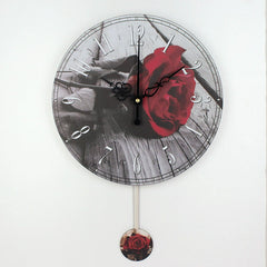 Modern  Silent  Rose Pendulum  wall clock