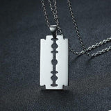 Stainless Steel Razor Beads  Blade Chain  Pendant Necklace for Men