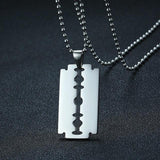 Stainless Steel Razor Blade  Pendant Necklace for Men