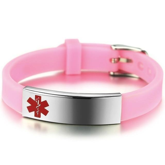 Custom Engraved Pink Medical Alert ID Bracelet
