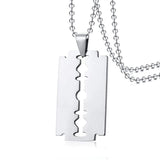 Stainless Steel Razor Blade Necklace for Men