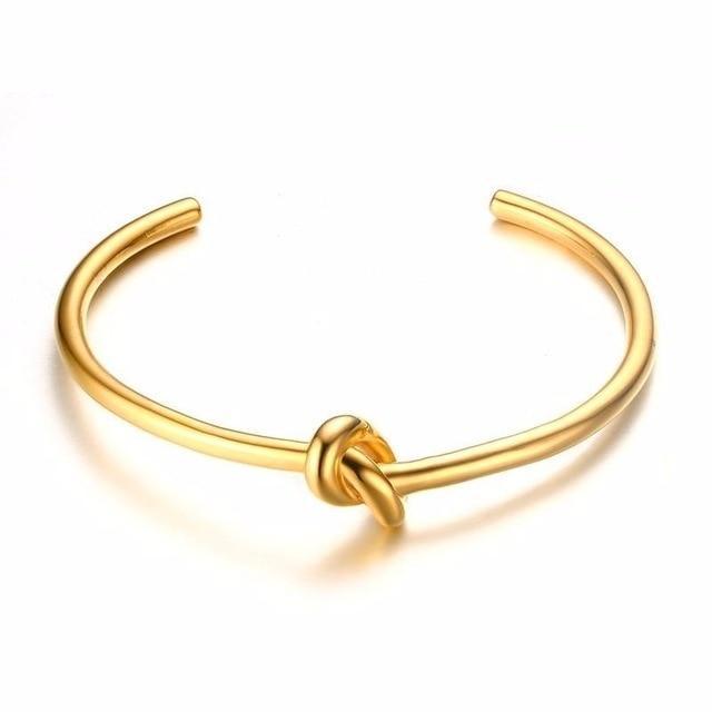 Knot Bangle Gold Cuff  Bracelets for Women