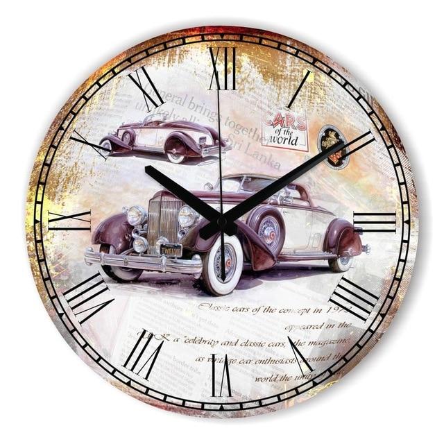 Antique Decorative Car Wall Clock For Living Room