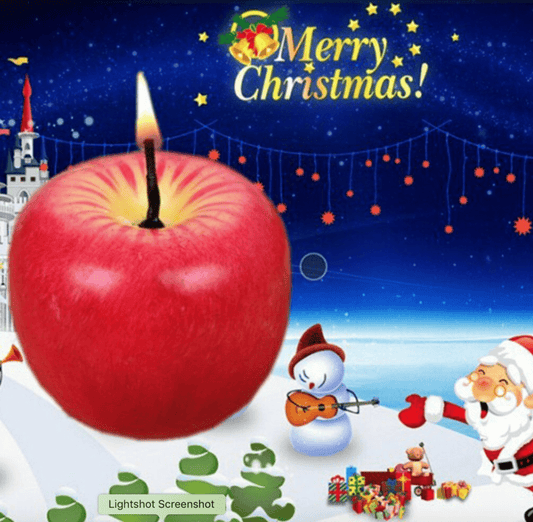 4 X Red Apple Candles Set