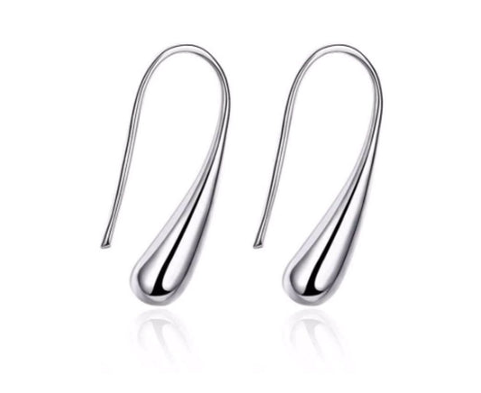 Sensual Bridal Silver Water Drop Earrings