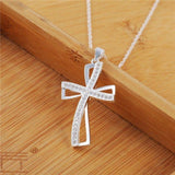 Cross Necklace with Zircon Embellishment