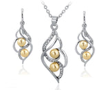 Silver plated pearl neckalce Set