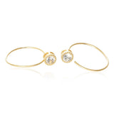 Silver Gold Gemstone Studded Wire earrings