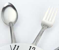 Stainless Steel Kitchen Cutlery Wall Clock with Forks and Spoons