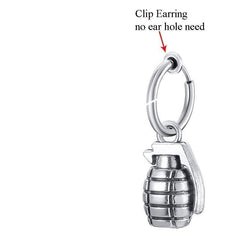 Grenade Shaped  Earring clips for unpierced Ears