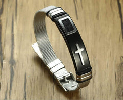 Stainless Steel Cross Bracelet for men