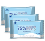 Alcohol Wipes, 75% Alcohol Pack of 10