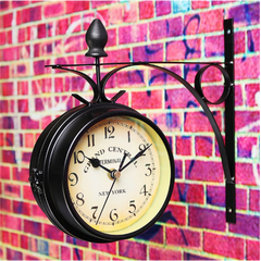 Wall Mount Double Sided Station Clock